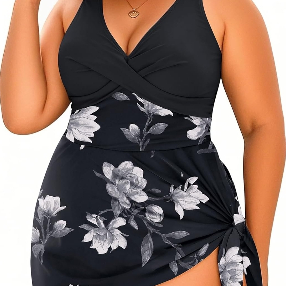 #51- Daci Plus Size One Piece Swimsuits Dress